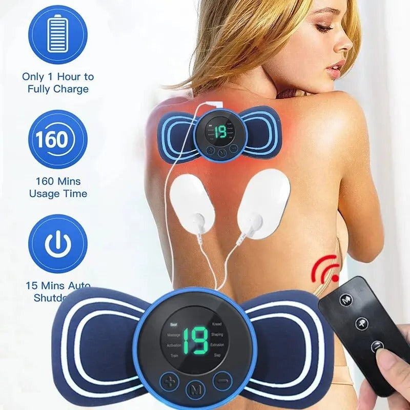 EMS Neck and Shoulder Massager - with Remote and Electrode Pads
