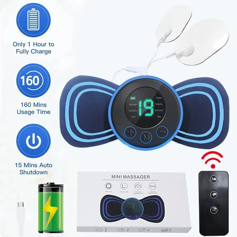 EMS Neck and Shoulder Massager - with Remote and Electrode Pads